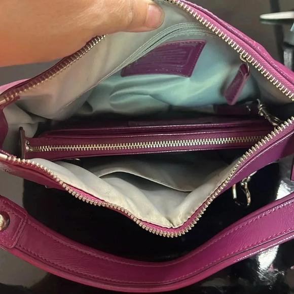 Coach Poppy magenta patent leather purse and wallet combo - Picture 15 of 16